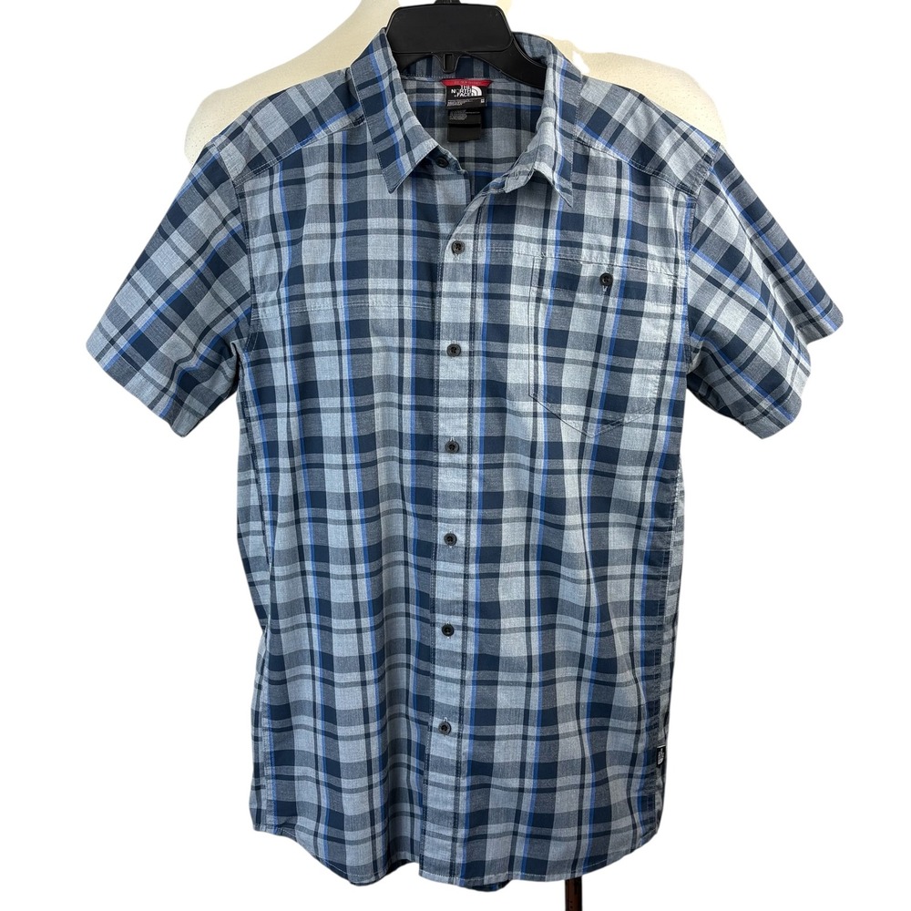 The North Face Mens Medium Plaid Short Sleeve Button Up Shirt‎ Tekware